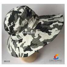 Robe de mode chapeau boonie Personnalisé camouflage Haute qualité chapeau de pêche en plein air polyester Vente en gros chapeau de godet personnalisé